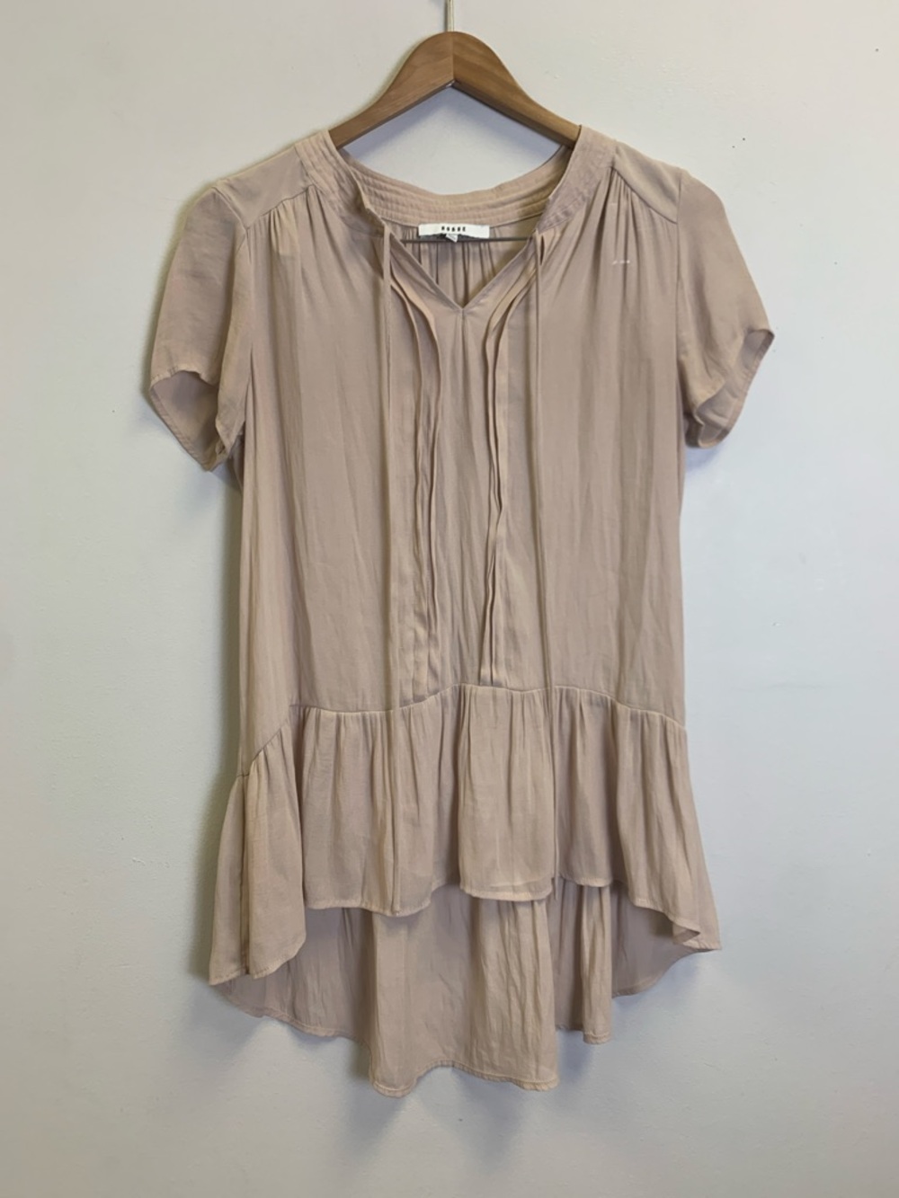 Ro & De Blush Peplum Short Sleeve Tunic